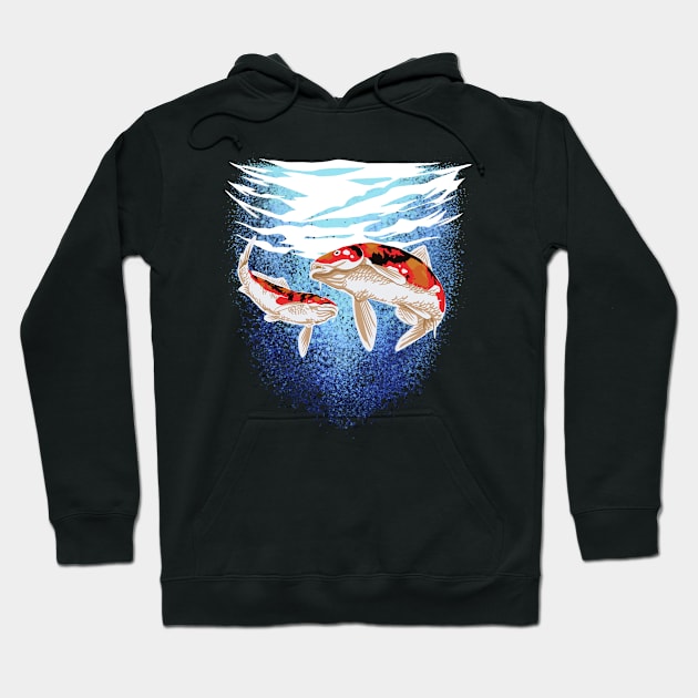 Japanese Koi Fish Carp Pond Japan Tattoo Koi Hoodie by Linco